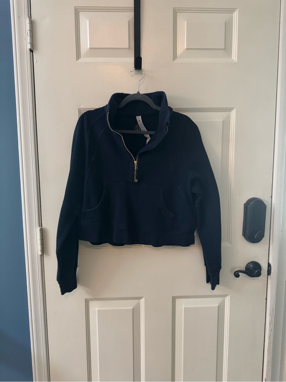 lululemon athletica Cropped Scuba Navy Half-Zip Pullover